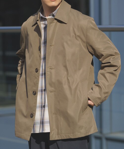ITEMS URBANRESEARCH(アイテムズ アーバンリサーチ)の「防花粉×UVカット ステンカラーコート(楽着シリーズ)(テーラードジャケット・メンズ・BLK/BEG/KHK・M/L)」の21枚目の写真