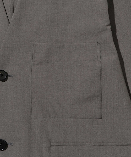 ADAM ET ROPE'(アダムエロペ)の「ドライウーステッドノーカラーカーディガン / ロングシーズン着用可能(カーディガン/ボレロ・メンズ・ブラック/グレー・L/M)」の7枚目の写真