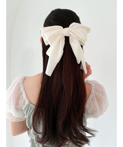 RESEXXY（リゼクシー）の「ボリュームリボンバレッタ（バレッタ/ヘアクリップ・レディース・ホワイト/ブラック/ピンク・F）」の3枚目の写真