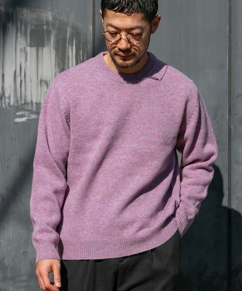 URBAN RESEARCH ROSSO（アーバンリサーチロッソ）の「『XLサイズあり』シェットランドウールクルーネックニット（ニット/セーター・メンズ・NAVY/BLACK/GRAY/GREIGE/KHAKI/GREEN/WHITE/ROYAL BLUE/INDIGO/MASTARD/WINE/LAVENDER・S/M/L/XL）」の10枚目の写真