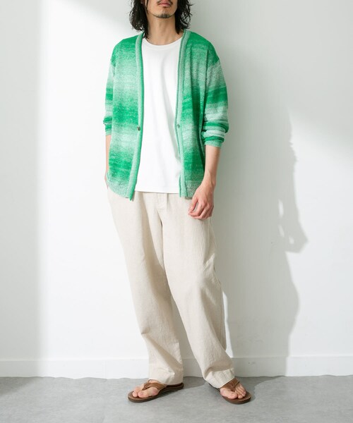 URBAN RESEARCH Sonny Label（アーバンリサーチサニーレーベル）の「スペースダイライトニットカーディガン（カーディガン/ボレロ・メンズ・ブルー/グリーン/オレンジ・M/L）」の12枚目の写真