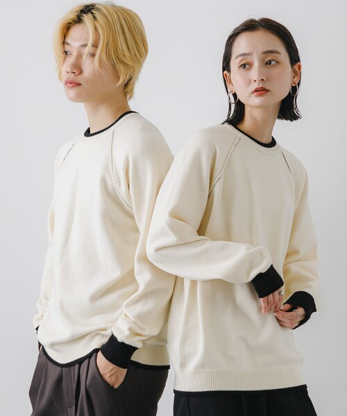 SENSE OF PLACE by URBAN RESEARCH（センスオブプレイスバイアーバンリサーチ）の「『ユニセックス』『洗濯可』ストレッチリブハイショクラインニット（ニット/セーター・メンズ・BLACK/CHARCOAL/IVORY/BROWN/L.BLUE・M/L）」の15枚目の写真