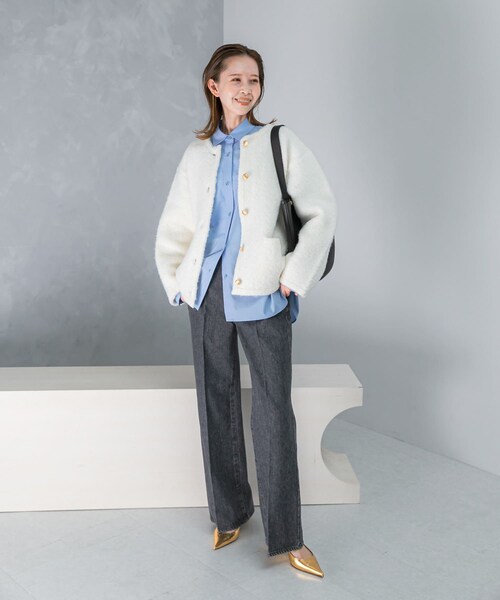 URBAN RESEARCH ROSSO（アーバンリサーチロッソ）の「NEEDBY heritage　ANNIE PANTS（デニムパンツ・レディース・SHONANMDBL/SHONANDKGY・24/25/26/27）」の4枚目の写真