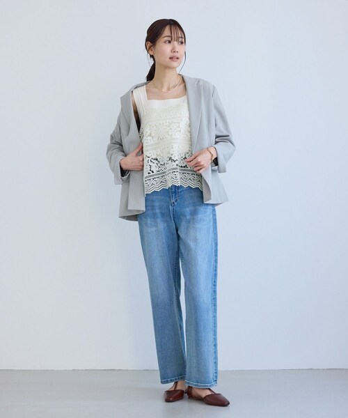 ROPE' PICNIC（ロペピクニック）の「ケミカルレースビスチェ（キャミソール・レディース・オフホワイト・F）」の10枚目の写真