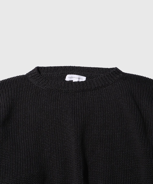 ADAM ET ROPE'(アダムエロペ)の「【KAPTAIN SUNSHINE/キャプテンサンシャイン】Cotton Washi Hand Frame P/O(ニット/セーター・メンズ・ブラック/ブルー・3/4)」の6枚目の写真