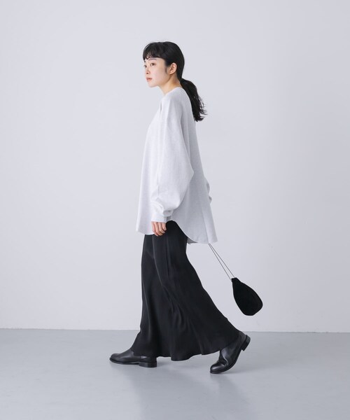 かぐれ（カグレ）の「サーマルクルーネックプルオーバー（Tシャツ/カットソー・レディース・LIGHT GRAY/BLACK・Free）」の22枚目の写真