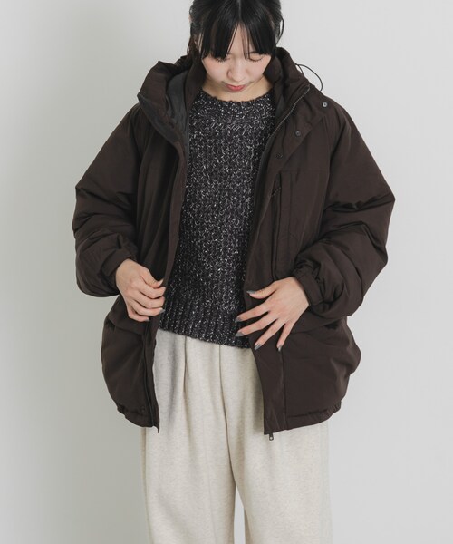 EKAL（エカル）の「『UR TECH』中綿フードジャケット（その他アウター・レディース・ダークブラウン/チャコール・one）」の19枚目の写真