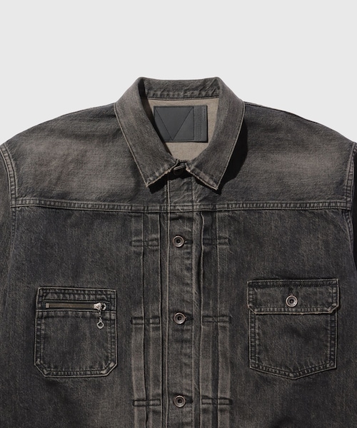 ADAM ET ROPE'（アダムエロペ）の「【DAIRIKU/ダイリク】2PKT Vinatge Denim Jacket（デニムジャケット・メンズ・ブラック・L/M/S）」の5枚目の写真