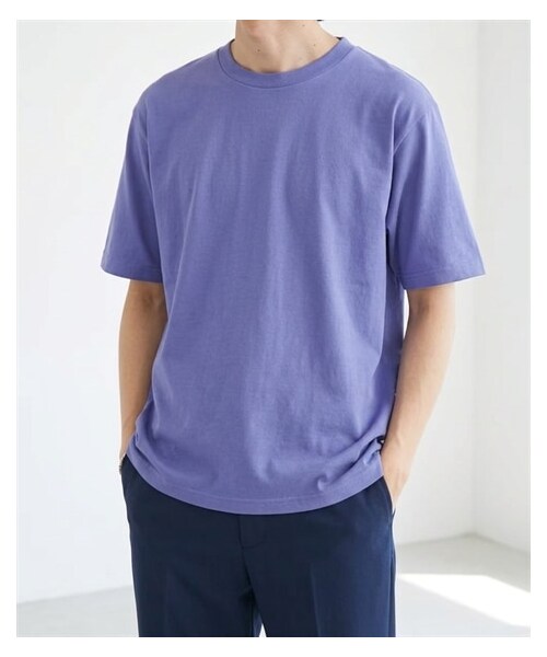 nissen（ニッセン）の「綿１００％無地クルーネック半袖Ｔシャツ（Tシャツ/カットソー・メンズ・ホワイト/デニム/チャコール/オートミール/ネイビー/ライトピンク/ライトパープル/シーブルー/ロイヤルブルー/フォレスト/アクア/ライトイエロー/オレンジ/レッド/バーガンディ/ブラック/ライトベージュ/サンドカーキ/キャメル/ダークブラウン/ダスティピンク/ダスティブルー/アーミーグリーン/セメント/サファリ/モスグレー/アシッドブルー・S/M/L/XL/XXL/XXXL/4XL/XXXXL/5XL）」の19枚目の写真