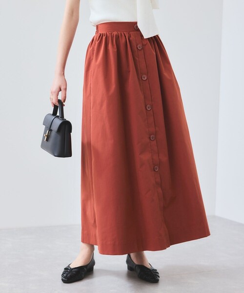 VIS（ビス）の「【WEB限定】フロントボタンフレアスカート（スカート・レディース・ブラック/ベージュ/オレンジ・F）」の3枚目の写真