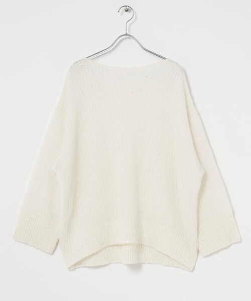 URBAN RESEARCH ROSSO（アーバンリサーチロッソ）の「モヘア混スパンコールシアーニット（ニット/セーター・レディース・OFF WHITE/MINT・Free）」の15枚目の写真