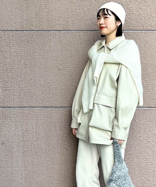 ITEMS URBANRESEARCH（アイテムズ アーバンリサーチ）の「フェイクレザージャケット（その他アウター・レディース・L.BEG/BLK・FREE）」の14枚目の写真