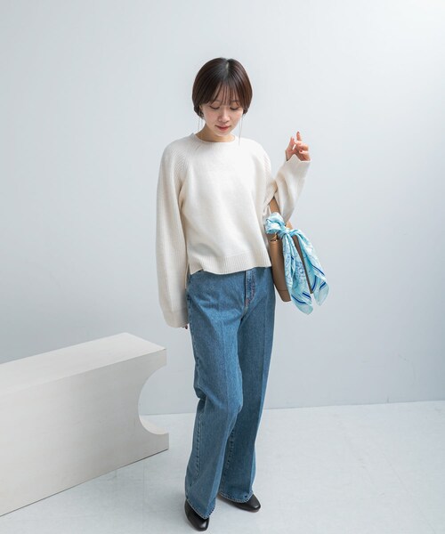 URBAN RESEARCH ROSSO（アーバンリサーチロッソ）の「スーパーファインラムズウールショートニット（ニット/セーター・レディース・OFF WHITE/L.GRAY/RED/BLACK・Free）」の11枚目の写真