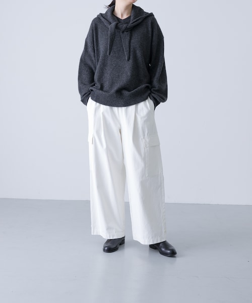 かぐれ（カグレ）の「ヤクウールフードマフラー（マフラー・レディース・CHARCOAL/MOCHA・Free）」の16枚目の写真