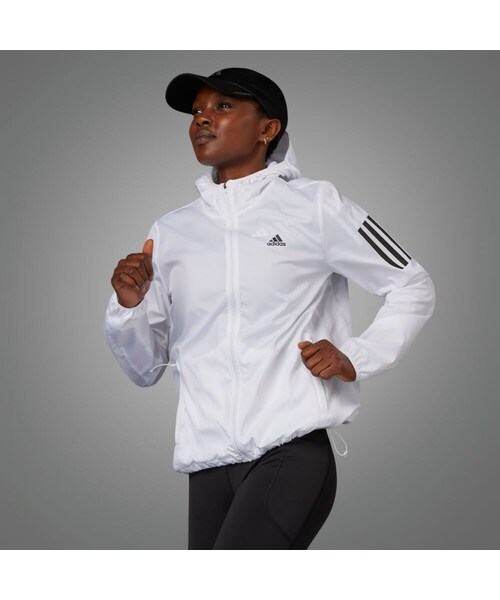 adidas（アディダス）の「オウン ザ ラン フード付き ランニングウインドブレーカー（ジャケット/アウター・レディース・ブラック/ホワイト/ピンク/ブルー・S/M/L/OT (XL)/XOT (2XL)/2XOT (3XL)/XS/4XOT/5XOT/2XS/XL/2XL）」の13枚目の写真