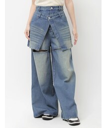 dazzlin | レイヤードワイドデニムパンツ(デニムパンツ)