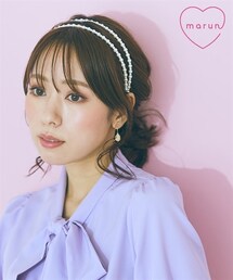marun | marun　パール調ビーズカチューシャ(カチューシャ)