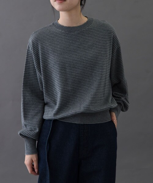 URBAN RESEARCH DOORS(アーバンリサーチドアーズ)の「FORK&SPOON ボーダークルーネックニット(ニット/セーター・レディース・IVOxNVY/GRYxNVY/BRNxBLU・1)」の16枚目の写真
