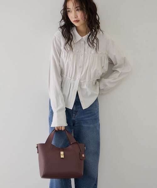 VIS（ビス）の「ビスチェシャーリングシャツ（シャツ/ブラウス・レディース・ベージュ系/グリーン系/ブルー系・F）」の14枚目の写真
