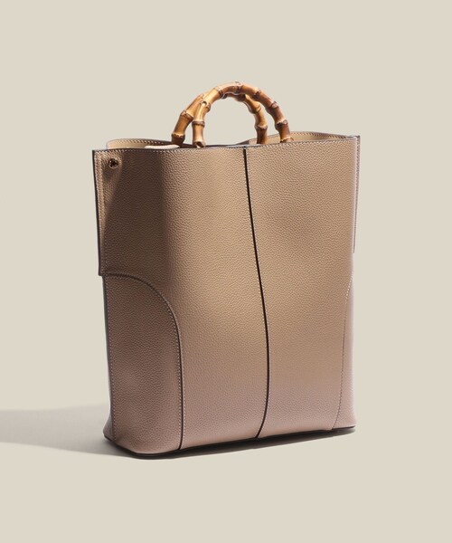 ROPE'（ロペ）の「【E'POR】BAMBOO BAG Large/A4対応・通勤・26SS新色（トートバッグ・レディース・ブラック系/オフホワイト/ベージュ系/グレー・F）」の4枚目の写真