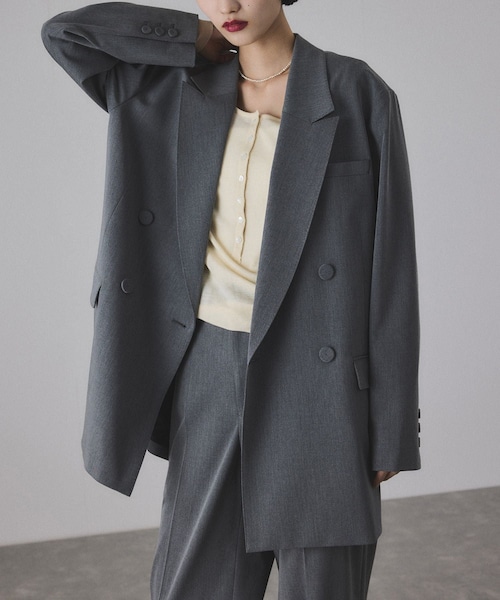 ADAM ET ROPE'(アダムエロペ)の「【サステナブル】ダブルブレストジャケット(テーラードジャケット・レディース・ブラック/グレー/ブラウン系・36/38)」の19枚目の写真