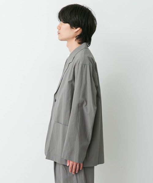 URBAN RESEARCH DOORS(アーバンリサーチドアーズ)の「STILL BY HAND 強撚コットンオーバーサイズジャケット(テーラードジャケット・メンズ・INK BLACK/GREY・46/48)」の9枚目の写真