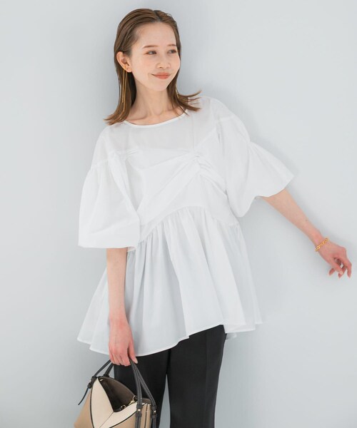 URBAN RESEARCH ROSSO（アーバンリサーチロッソ）の「『別注』ELENDEEK×ROSSO　GATHER BLOUSE（シャツ/ブラウス・レディース・O.WHT/BLK/BLU・Free）」の6枚目の写真