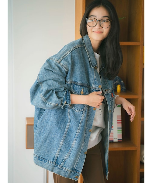Ungrid（アングリッド）の「ビッグシルエットデニムジャケット（デニムジャケット・レディース・ブルー・F）」の2枚目の写真