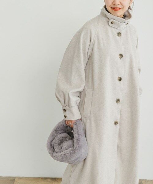 ITEMS URBANRESEARCH（アイテムズ アーバンリサーチ）の「スタンドカラーコート（ステンカラーコート・レディース・L.BEG/BLK/OLV・FREE）」の12枚目の写真