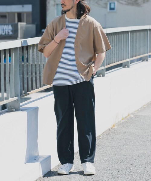 ITEMS URBANRESEARCH(アイテムズ アーバンリサーチ)の「『接触冷感/イージーケア/吸水速乾/撥水/防汚』高機能シアサッカー 半袖カーディガン(楽着シリーズ)(カーディガン/ボレロ・メンズ・BLACK/BEIGE/L.BLUE・M/L)」の17枚目の写真