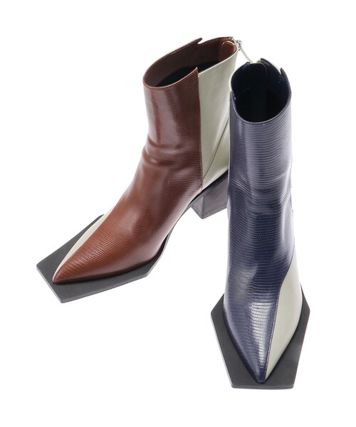 UN3D.(アンスリード)の「SQUARE EDGE POINTED BOOTS(ブーツ・レディース・ブラック/ミックス・36/37/38)」の10枚目の写真