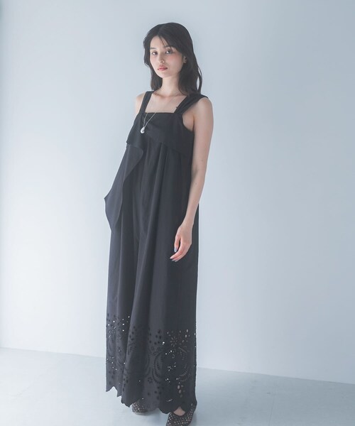 URBAN RESEARCH ROSSO（アーバンリサーチロッソ）の「コットンエンブロイダリーオールインワン（つなぎ/オールインワン・レディース・WHITE/BLACK・36/38）」の19枚目の写真