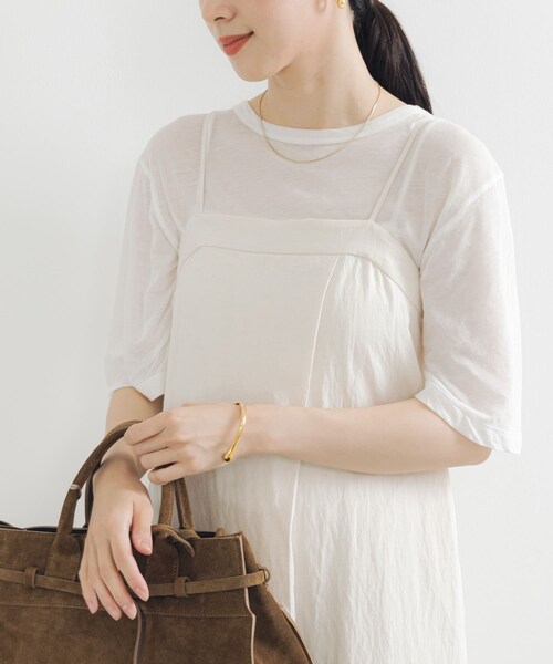 URBAN RESEARCH（アーバンリサーチ）の「new basic　ドライツイストシアーTシャツ（Tシャツ/カットソー・レディース・BLACK/WHITE/NAVY/BURGUNDY/CHARCOAL・FREE）」の6枚目の写真