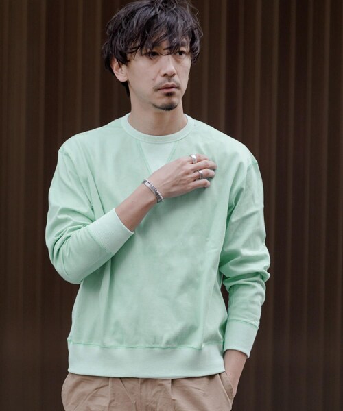 URBAN RESEARCH ROSSO（アーバンリサーチロッソ）の「ヘビー天竺リラックスカラープルオーバー∴（スウェット・メンズ・LEMON/BEIGE/LAVENDER/MINT・S/M/L/XL）」の14枚目の写真