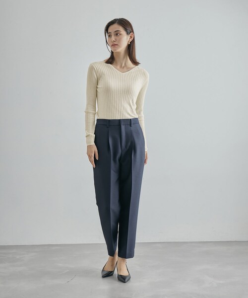 ROPE'(ロペ)の「【限定店舗・J'aDoRe限定】エレガンス キュアフィーロ Vネックリブプルオーバー(Tシャツ/カットソー・レディース・ネイビー/オフホワイト・F)」の19枚目の写真
