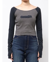 EMODA | LOGO PATCH CROPPED LT(Tシャツ/カットソー)