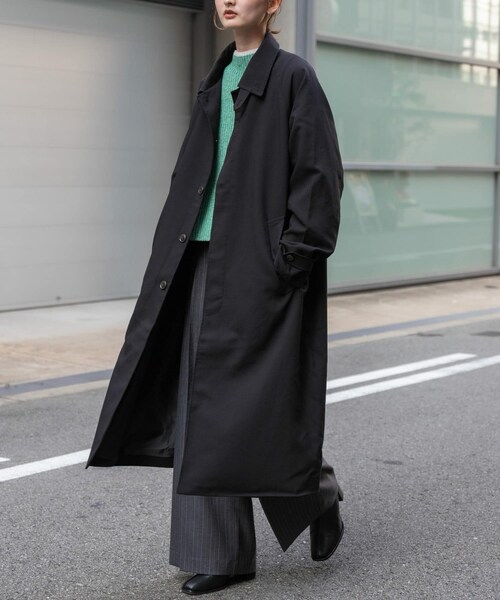 SENSE OF PLACE by URBAN RESEARCH（センスオブプレイスバイアーバンリサーチ）の「『ユニセックス』バルマカーンルーズコート（ステンカラーコート・メンズ・BLACK/BROWN/BLUE・M/L）」の6枚目の写真