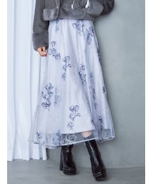 MERCURYDUO | エンブロイダリーフレアスカート(スカート)