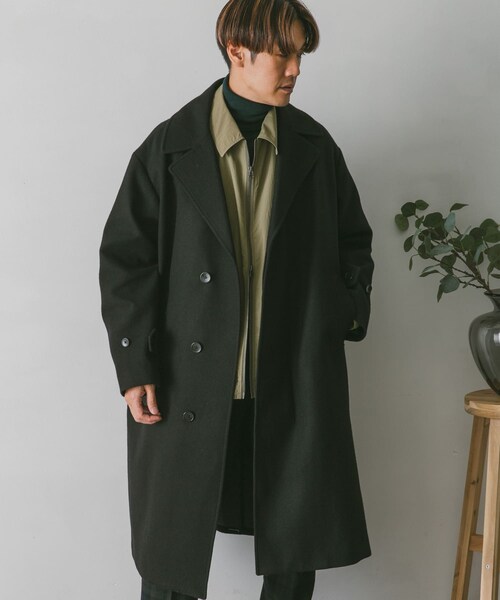 URBAN RESEARCH DOORS(アーバンリサーチドアーズ)の「JAPAN FABRICオーバーチェスターコート(チェスターコート・メンズ・GREEN/GREIGE/BROWN/D.NAVY/BLACK・M/L/XL)」の8枚目の写真