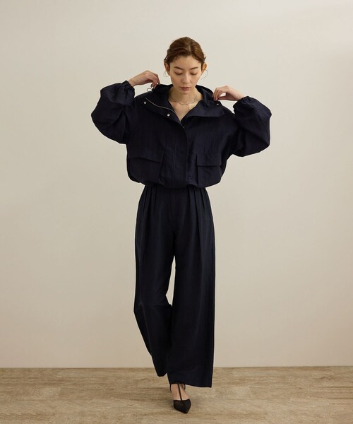 ROPE'（ロペ）の「【洗える】ビスコースリネン スラブスリータックパンツ/一部セットアップ可能（その他パンツ・レディース・ブラウン/ネイビー・36/38/40）」の20枚目の写真