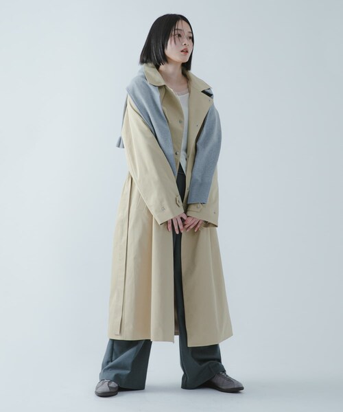 SENSE OF PLACE by URBAN RESEARCH（センスオブプレイスバイアーバンリサーチ）の「『撥水/防花粉』SKINProofトレンチコート（ステンカラーコート・レディース・CHARCOAL/BEIGE・One）」の22枚目の写真