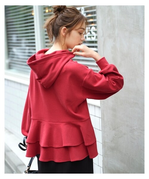 nissen（ニッセン）の「大きいサイズもちもちやわらか後フリルプルオーバー（Tシャツ/カットソー・レディース・メイプルオレンジ/グレイッシュグリーン/ダークネイビー・L/LL/3L/4L/5L/6L/8L/10L）」の19枚目の写真