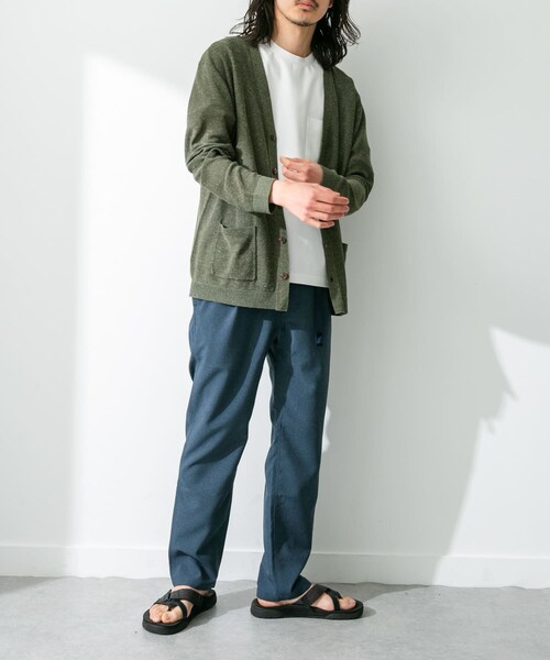 URBAN RESEARCH Sonny Label（アーバンリサーチサニーレーベル）の「『洗濯可』リネン混Vネックニットカーディガン（カーディガン/ボレロ・メンズ・オレンジ/オフ/グリーン/ネイビー・M/L）」の18枚目の写真