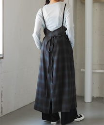 URBAN RESEARCH DOORS | FORK&SPOON　オンブレチェックエプロンワンピース(ワンピース)