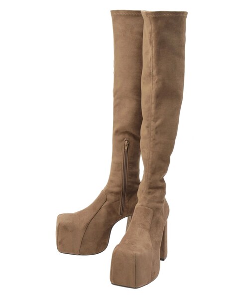 EVRIS（エヴリス）の「プラットフォームニーハイブーツ（ブーツ・レディース・ブラック/ブラウン・S/M/L）」の5枚目の写真