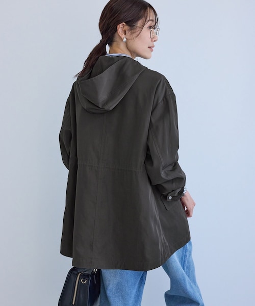 ROPE' PICNIC（ロペピクニック）の「ミドル丈マウンテンパーカー スプリングコート/花粉ガード・撥水（マウンテンパーカー・レディース・チャコール/ライトグレー/ダークブラウン/ネイビー・F）」の14枚目の写真