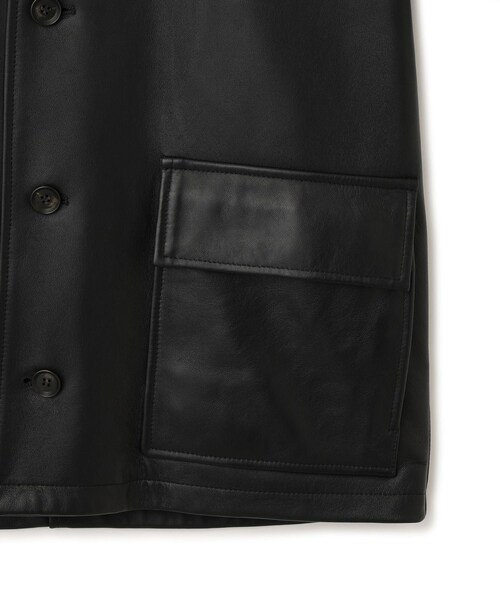 ADAM ET ROPE'(アダムエロペ)の「【CINQUANTA for ADAM ET ROPE'】別注 Leather Car Coat(ステンカラーコート・レディース・ブラック・F)」の13枚目の写真