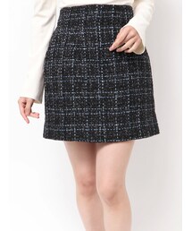 MERCURYDUO | オリジナルツイード台形ミニスカート(スカート)