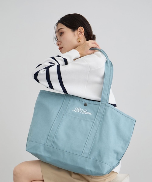 ADAM ET ROPE'（アダムエロペ）の「【J'aDoRe・店舗限定】【L.L.Bean for SALON（エル・エル・ビーン）】別注middle grocery tote（トートバッグ・レディース・ブラウン系/サックス/ローズピンク/ピンク系/イエロー系・F）」の9枚目の写真