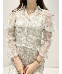 MERCURYDUO | レースシャーリングスキッパーブラウス(シャツ/ブラウス)